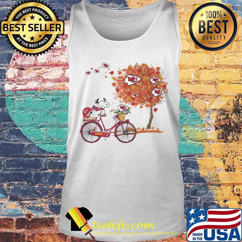 Maple Leaves Snoopy Riding Bike Logo Kansas City Chiefs Shirt Tank top Maple Leaves Snoopy Riding Bike Logo Kansas City Chiefs Shirt Tank top
