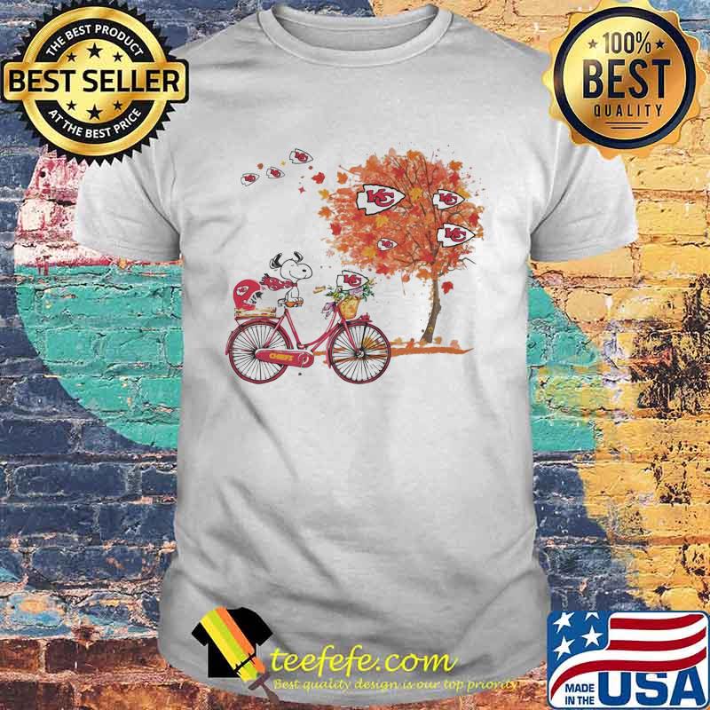 Maple Leaves Snoopy Riding Bike Logo Kansas City Chiefs Shirt Maple Leaves Snoopy Riding Bike Logo Kansas City Chiefs Shirt