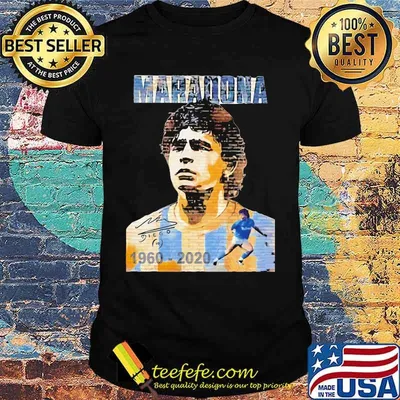 Maradona Legend Football 1960 2020 RIP signuature shirt