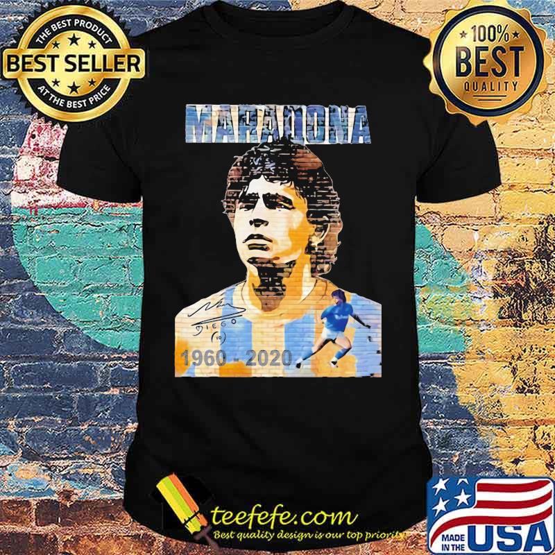 Maradona Legend Football 1960 2020 RIP signuature shirt