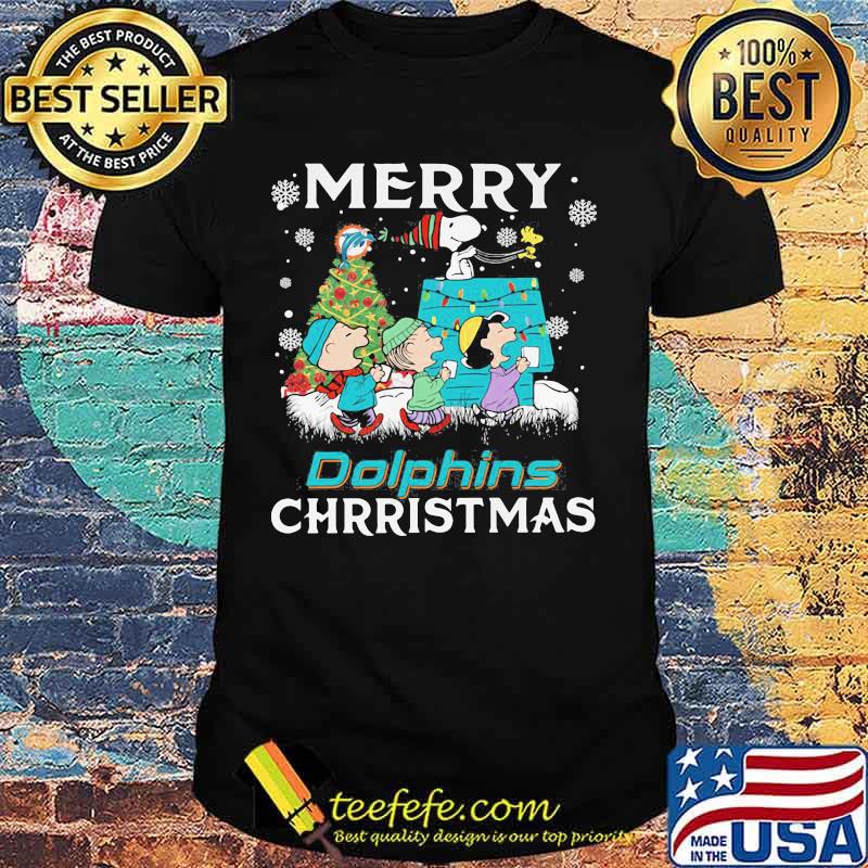 Merry Dolphins Christmas Peanuts Xmas Tree Shirt