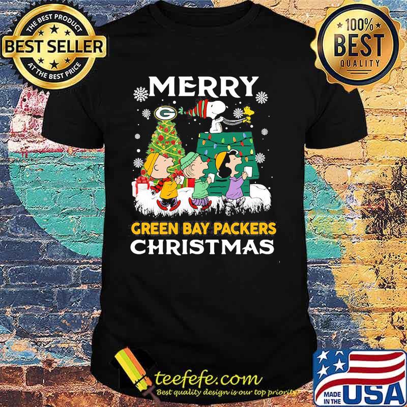 Merry Green Bay Packers Christmas Snoopy Shirt