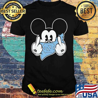 Mickey Middle Finger Mask North Carolina Tar Heels Football Disney Shirt
