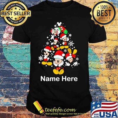 Name Here Christmas Tree Mickey Disney Xmas Shirt