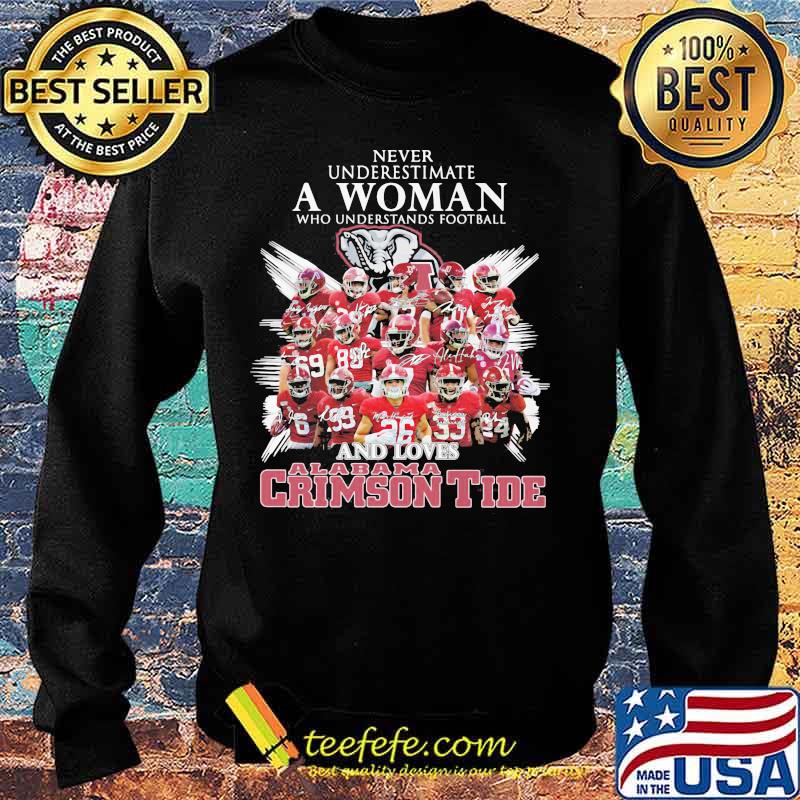 Never Underestimate A Woman Who Understands Football And Loves Alabama Crimson Tide Symbol Elephant Shirt Sweater Never Underestimate A Woman Who Understands Football And Loves Alabama Crimson Tide Symbol Elephant Shirt Sweater