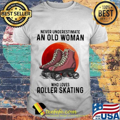 Never Underestimate An Old Man Who Loves Roller Skating The Moon Shirt