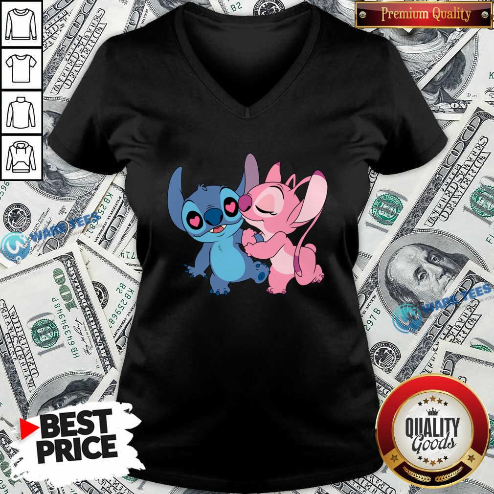 Nice Couple Stitch Angel Love Shirt