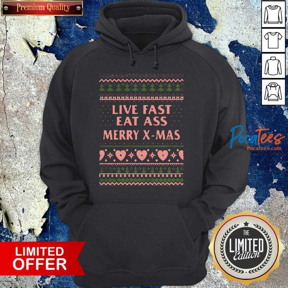 Nice Live Fast Eat Ass Merry X-mas Ugly Christmas Shirt
