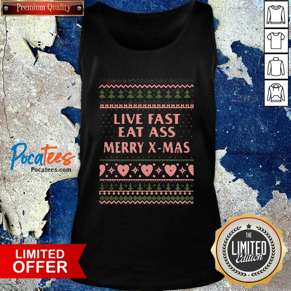 Nice Live Fast Eat Ass Merry X-mas Ugly Christmas Shirt