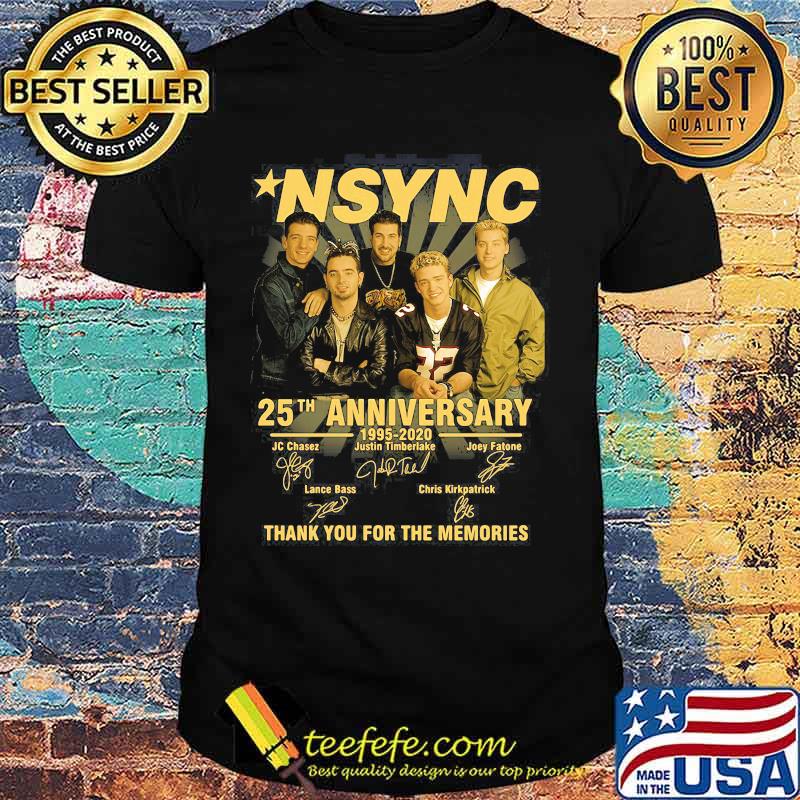 Nsync 25th Anniversary 1995 2020 Thank You For The Memories Signature Shirt