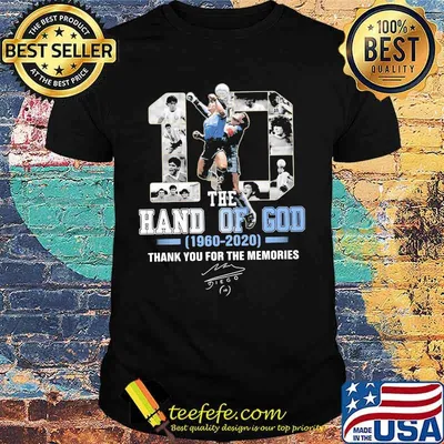 Number 10 Maradona Hand Of God 1960 2020 Thank You For The Memories Signuature Shirt