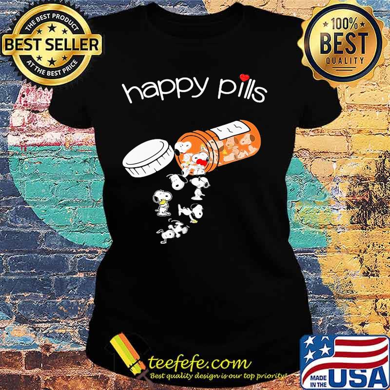Official Happy Pills Snoopys Shirt Ladies tee Official Happy Pills Snoopys Shirt Ladies tee