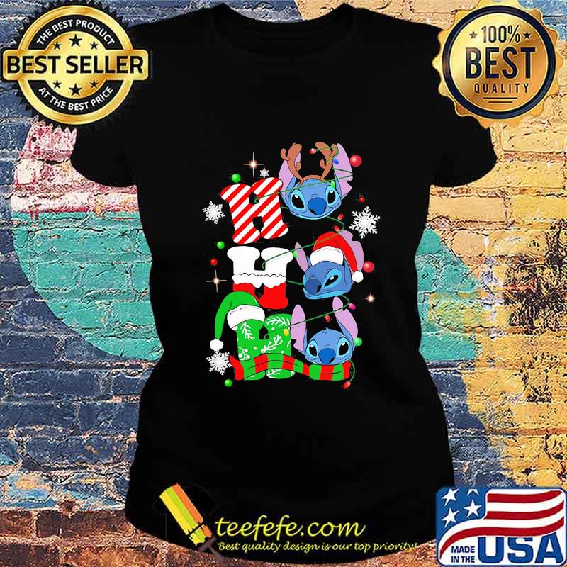 Official Ho Ho Ho Stitch Reindeer Elf Santa Xmas Shirt Ladies tee Official Ho Ho Ho Stitch Reindeer Elf Santa Xmas Shirt Ladies tee