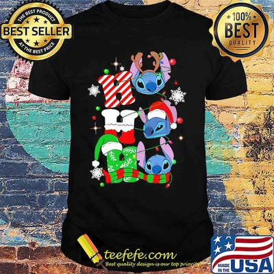 Official Ho Ho Ho Stitch Reindeer Elf Santa Xmas Shirt