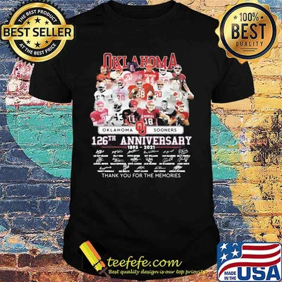 Oklahoma Sooners 126th Anniversary 1895 2021 Thank You For The Memories Signature Shirt