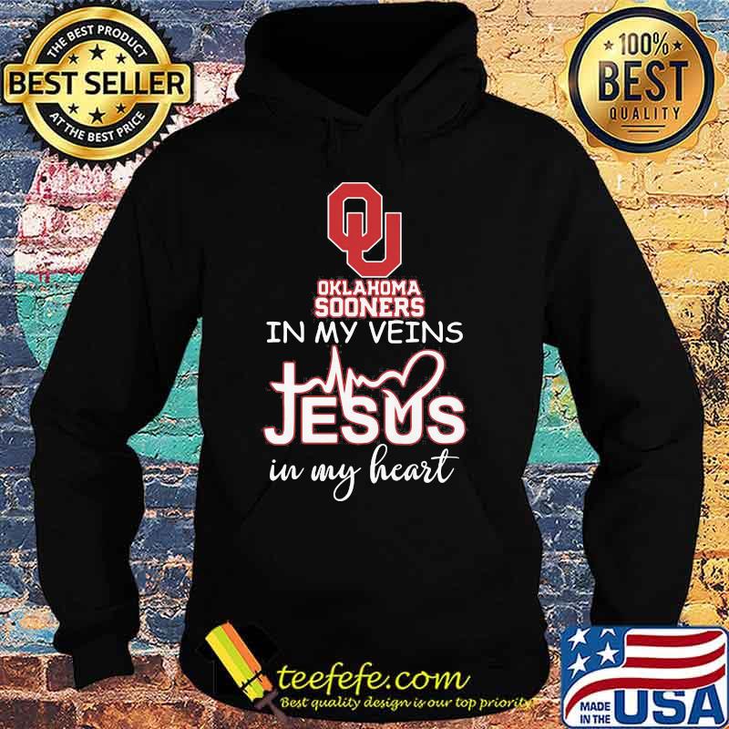 Oklahoma Sooners In My Veins Jesus In My Heart Football Shirt Hoodie Oklahoma Sooners In My Veins Jesus In My Heart Football Shirt Hoodie