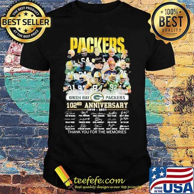 Packers Green Bay 102nd Anniversary 1919 2021 Thank You For The Memories Signature Shirt