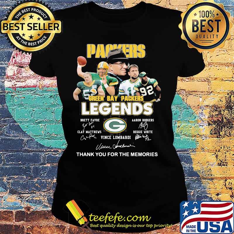 Packers Green Bay Legends Thank You For The Memories Signature Shirt Ladies tee Packers Green Bay Legends Thank You For The Memories Signature Shirt Ladies tee