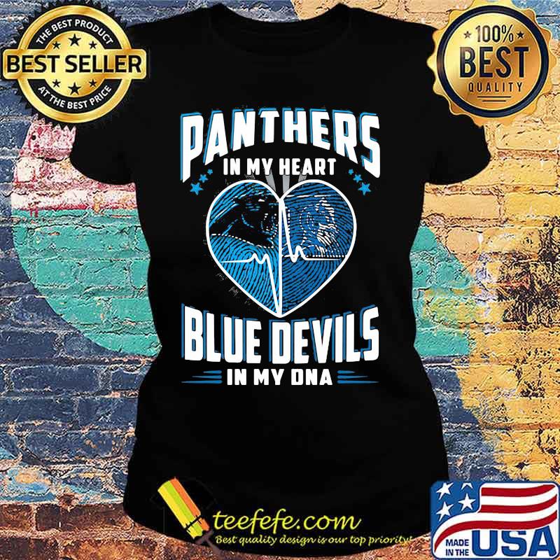 Panthers In My Heart Blue Devils In My Dna Football Shirt Ladies tee Panthers In My Heart Blue Devils In My Dna Football Shirt Ladies tee