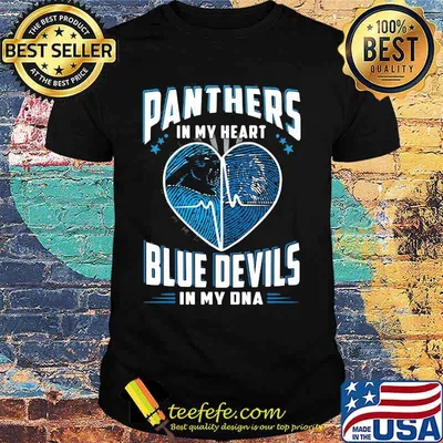 Panthers In My Heart Blue Devils In My Dna Football Shirt