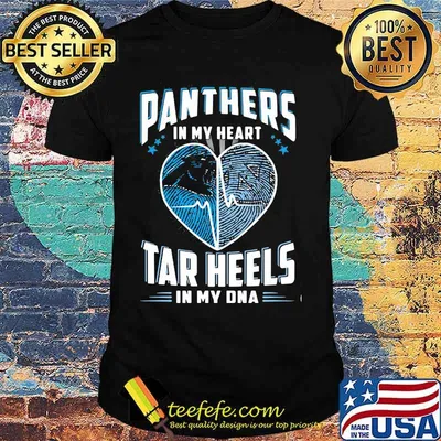 Panthers In My Heart Tar Heels In My Dna Football Shirt