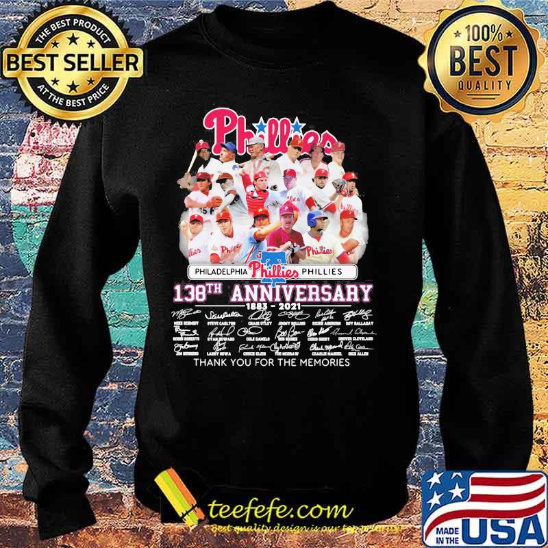Philadelphia Phillies 138th Anniversary 1883 2021 Thank You For The Memories Signature Shirt Sweater Philadelphia Phillies 138th Anniversary 1883 2021 Thank You For The Memories Signature Shirt Sweater