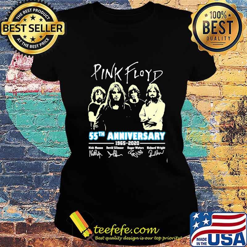 Pink Floyd 55th Anniversary 1965 2020 Signuature Bank Music Birthday Shirt Ladies tee Pink Floyd 55th Anniversary 1965 2020 Signuature Bank Music Birthday Shirt Ladies tee