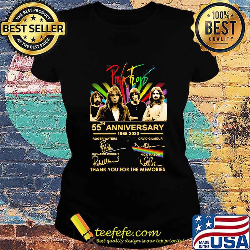 Pink Floyd 55th Anniversary 1965 2020 Thank You For The Memories Signuature Birthday Shirt Ladies tee Pink Floyd 55th Anniversary 1965 2020 Thank You For The Memories Signuature Birthday Shirt Ladies tee