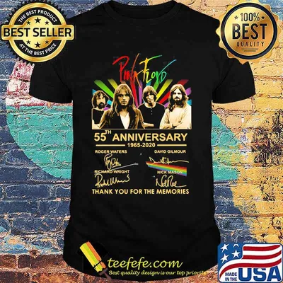 Pink Floyd 55th Anniversary 1965 2020 Thank You For The Memories Signuature Birthday Shirt
