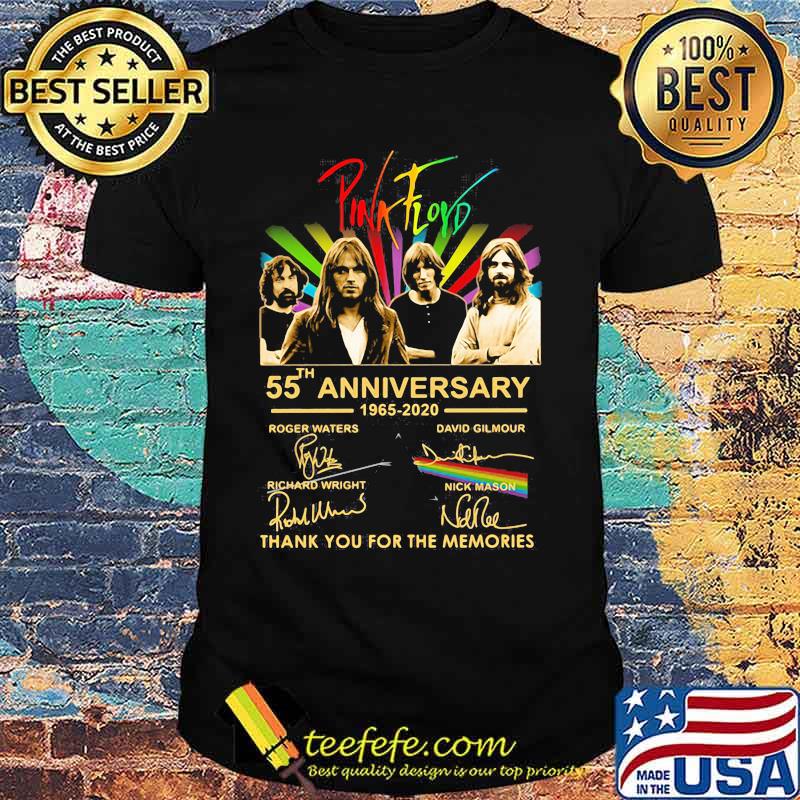 Pink Floyd 55th Anniversary 1965 2020 Thank You For The Memories Signuature Birthday Shirt