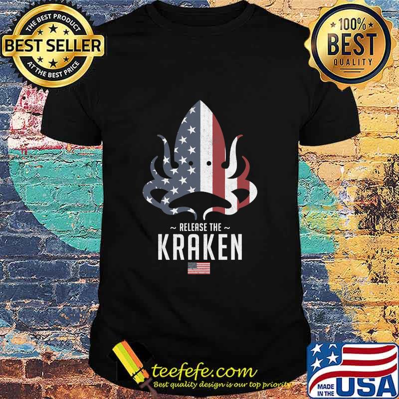 Release The Kraken Trump 2020 Election Usa Flag Octopus Shirt