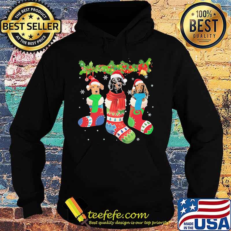 Santa Dachshund Socks Christmas Shirt Hoodie Santa Dachshund Socks Christmas Shirt Hoodie
