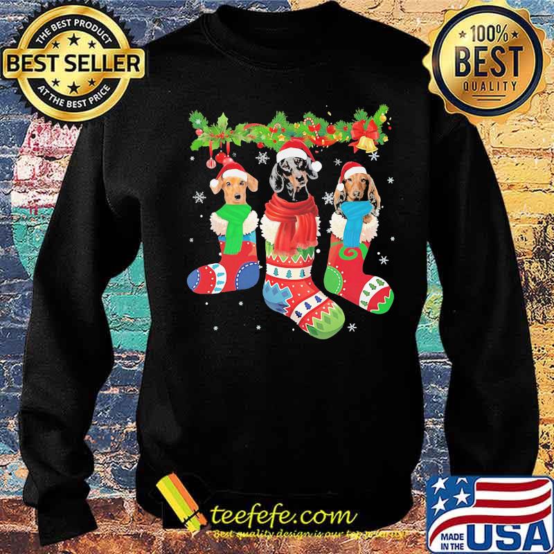 Santa Dachshund Socks Christmas Shirt Sweater Santa Dachshund Socks Christmas Shirt Sweater