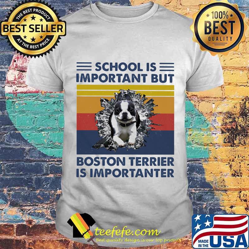 School Is Important But Boston Terrier Is Importanter Dog Vintage Shirt School Is Important But Boston Terrier Is Importanter Dog Vintage Shirt