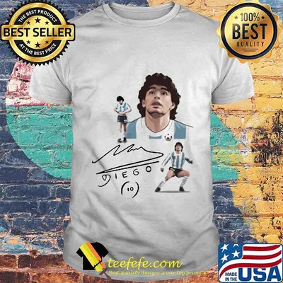 Signuature Diego Maradona Number 10 Legend Football Shirt Rip In Peace Diego Maradona Legend Football Shirt