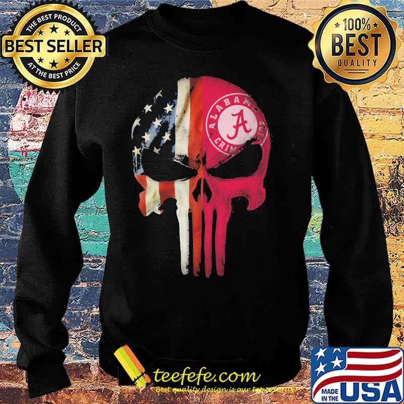 Skull American Flag Logo Alabama Crimson Football Team Shirt Sweater Skull American Flag Logo Alabama Crimson Football Team Shirt Sweater