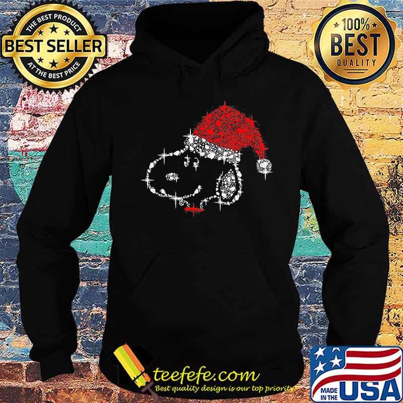 Snoopy Wear Santa Hat Sparkling Diamond Christmas Shirt Hoodie Snoopy Wear Santa Hat Sparkling Diamond Christmas Shirt Hoodie