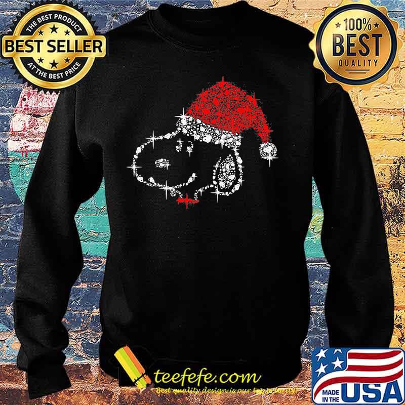 Snoopy Wear Santa Hat Sparkling Diamond Christmas Shirt Sweater Snoopy Wear Santa Hat Sparkling Diamond Christmas Shirt Sweater