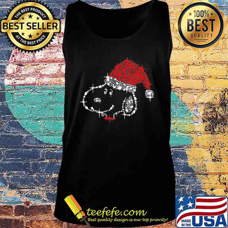 Snoopy Wear Santa Hat Sparkling Diamond Christmas Shirt Tank top Snoopy Wear Santa Hat Sparkling Diamond Christmas Shirt Tank top