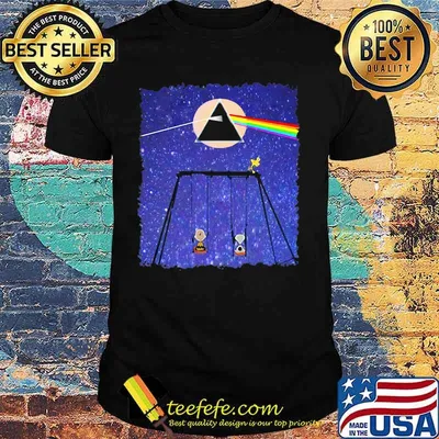 Snoopy Woodstock And Friend Watching Moon Pink Floyd Shirt