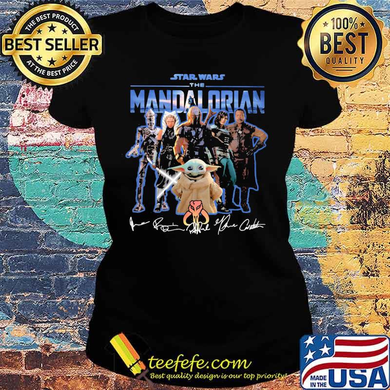 Star Wars The Mandalorian Baby Yoda Signature Shirt Ladies tee Star Wars The Mandalorian Baby Yoda Signature Shirt Ladies tee
