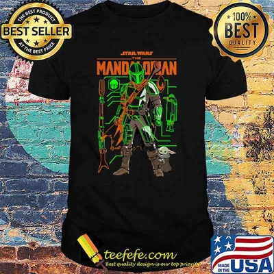 Star Wars The Mandalorian Neon Schematics Baby Yoda Shirt