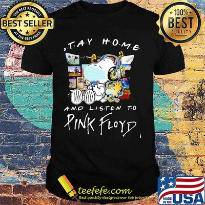 Stay Home And Listen To Pink Floyd Snoopy And Woodstock Wear Mask Shirt