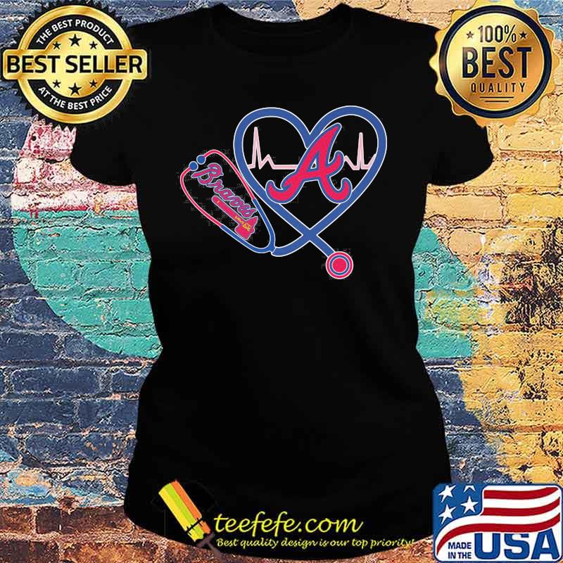 Stethoscope Around Doctor's Neck Heart Beat Braves Atlanta Football Shirt Ladies tee Stethoscope Around Doctor's Neck Heart Beat Braves Atlanta Football Shirt Ladies tee