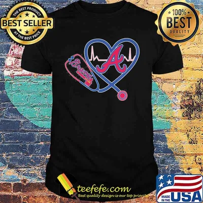 Stethoscope Around Doctor's Neck Heart Beat Braves Atlanta Football Shirt