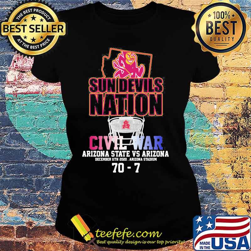 Sun Devils Nation Civil War Arizona State Vs Arizona 70 7 Shirt Ladies tee Sun Devils Nation Civil War Arizona State Vs Arizona 70 7 Shirt Ladies tee