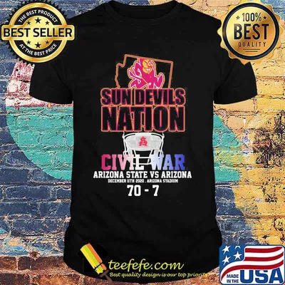 Sun Devils Nation Civil War Arizona State Vs Arizona 70 7 Shirt