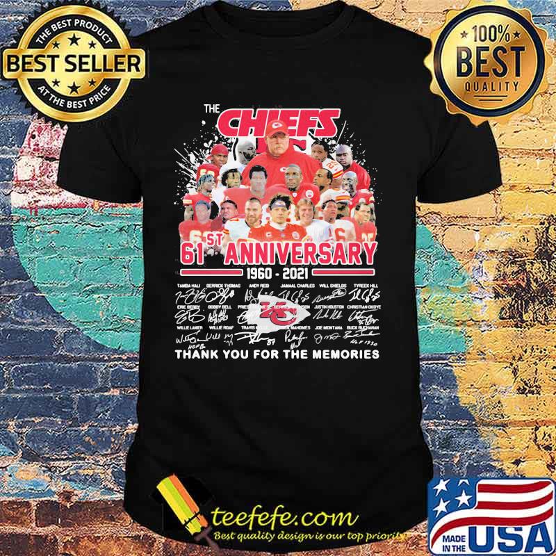 The Chiefs 61st Anniversary 1960 2021 Thank You For The Memories Signature Shirt