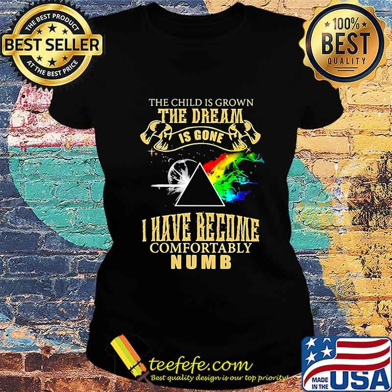 The Child Is Grown The Dream Is Gone I Have Become Comfortably Numb Moon Lgbt Pink Floyd Shirt Ladies tee The Child Is Grown The Dream Is Gone I Have Become Comfortably Numb Moon Lgbt Pink Floyd Shirt Ladies tee