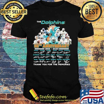 The Dolphins 55th Anniversary 1965 2020 Signature Thank You For The Memories Football Shirt
